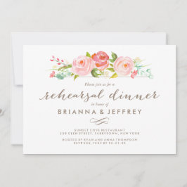 Roos Tuin Bloemenbruiloft repetitie diner Kaart