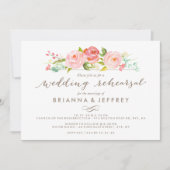 Roos Tuin Bloemenbruiloft repetitie diner Kaart (Voorkant)