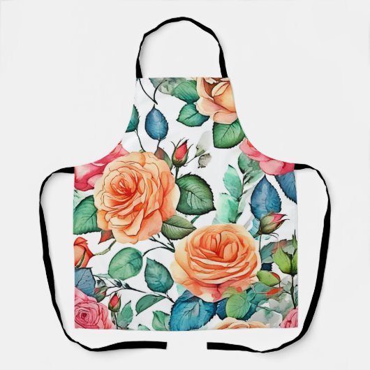 Roos Tuin Bloom Design Schort (Voorkant)