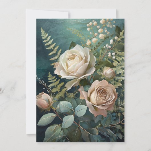 Roos Tuin Bruids Douche Uitnodiging (Achterkant)