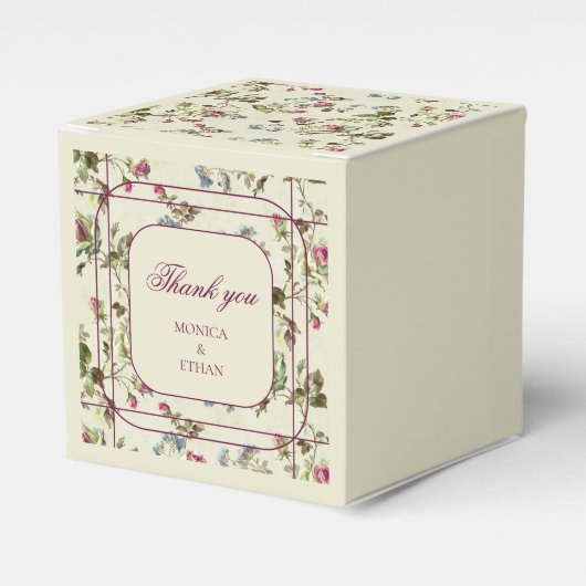 roos Tuin bruiloft gunstbox Bedankdoosjes (Voorkant Zijde)