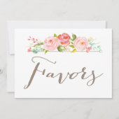 Roos tuin bruiloft gunsten teken kaart (Voorkant)