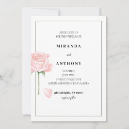 Roos tuin bruiloft uitnodiging