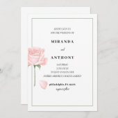 Roos tuin bruiloft uitnodiging (Voorkant / Achterkant)