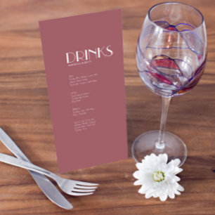 Roos Tuin Dark Roos Bruiloft Drink Menu