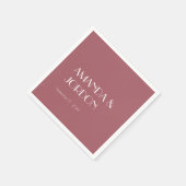 Roos Tuin | Donker Roos bruiloft cocktail servet (Hoek)