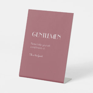 Roos Tuin   Donker Roos bruiloft heren badkamer Reclamebord Met Voetstuk