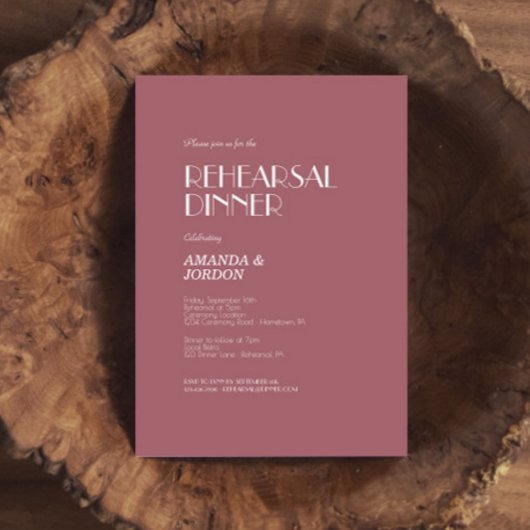 Roos Tuin | Donker Roos bruiloft repetitie diner Kaart