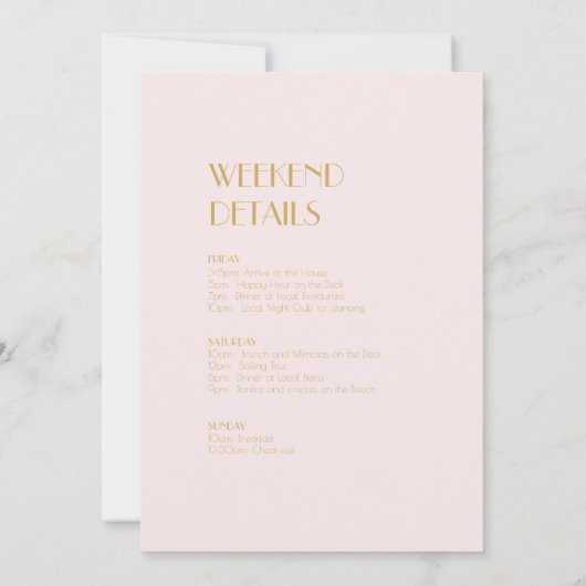 Roos Tuin | Donker Roos vrijgezellenweekend Kaart (Achterkant)