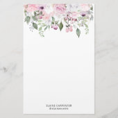 Roos Tuin Elegant Monogram briefpapier (Voorkant)