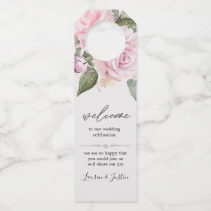 Roos Tuin Elegante Bloemen Bottle Hanger Labels