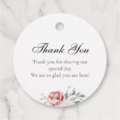 Roos Tuin Elegante Bloemen bruiloft Dank u Bedankjes Labels (Achterkant)