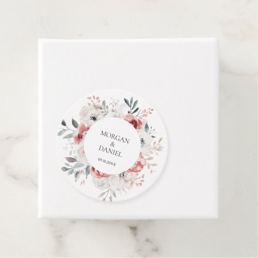 Roos Tuin Elegante Bloemen bruiloft Dank u Bedankjes Labels (In situ)