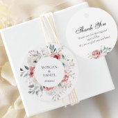 Roos Tuin Elegante Bloemen bruiloft Dank u Bedankjes Labels