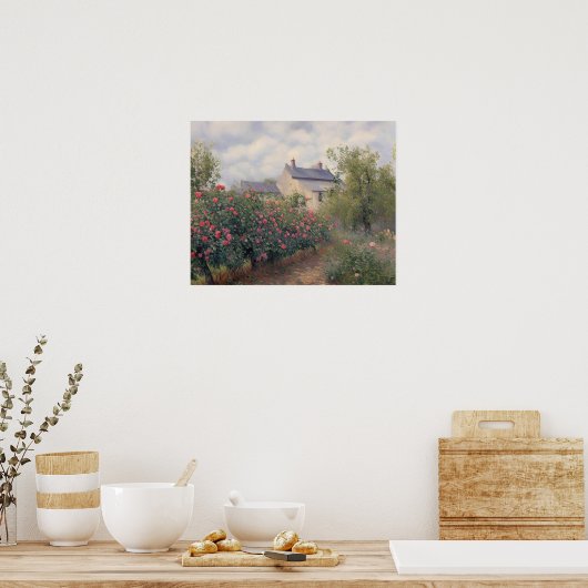 Roos tuin Engels huisdier -  kunst Poster (Keuken)