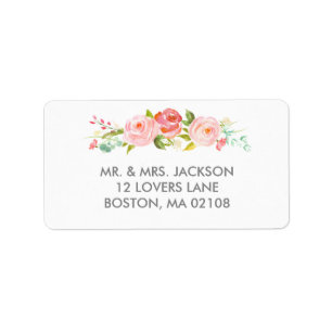 Roos Tuin Floral White Address Label