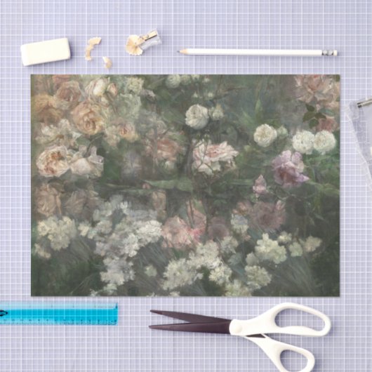 Roos tuin in mei tissuepapier (Craft)