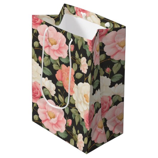  Roos Tuin in Noir Blush Medium Cadeauzakje (Voorkant Gekanteld)