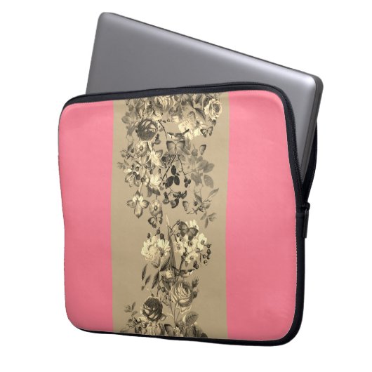  Roos Tuin Klassieke neutraal Laptop Sleeve (Voorkant Links)