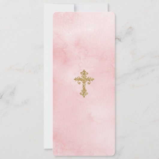 Roos Tuin Meisje Doop Foto Bladwijzer Dank u Kaart (Achterkant)