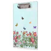 Roos tuin met vlinders klembord (Links)