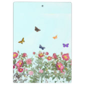 Roos tuin met vlinders klembord (Achterkant)