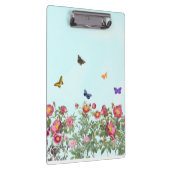 Roos tuin met vlinders klembord (Rechts)