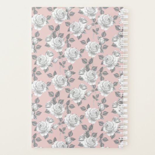 Roos Tuin Monogram Roze Planner (Achterkant)