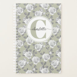 Roos Tuin Monogram Sage Green Planner