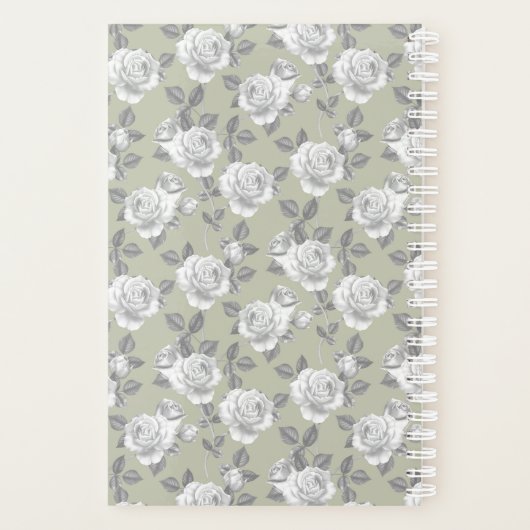 Roos Tuin Monogram Sage Green Planner (Achterkant)
