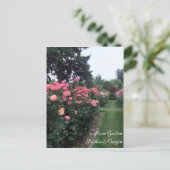 Roos tuin/Portland Oregon Briefkaart (Staand voorkant)