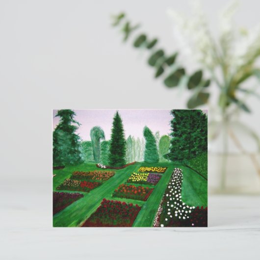 Roos tuin, Portland, schilderij van de waterverf O Briefkaart (Staand voorkant)