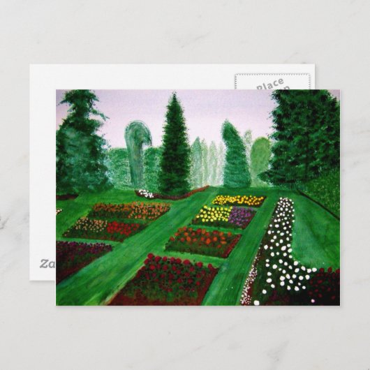 Roos tuin, Portland, schilderij van de waterverf O Briefkaart (Voorkant / Achterkant)