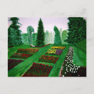 Roos tuin, Portland, schilderij van de waterverf O Briefkaart
