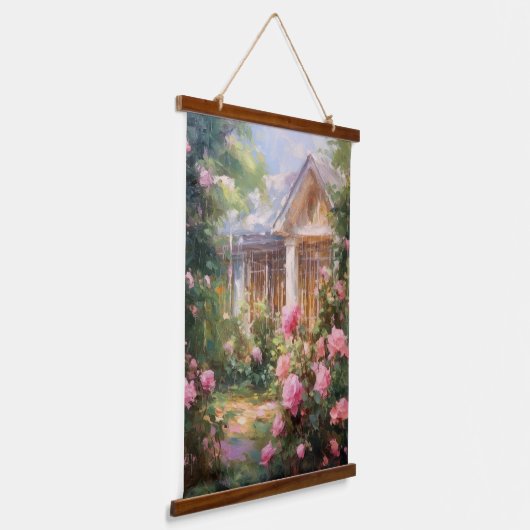 Roos Tuin Retraite Hangend Wandkleed (Gebogen)