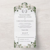 Roos Tuin Romance Bloemen Bruiloft All In One Uitnodiging (Binnen)