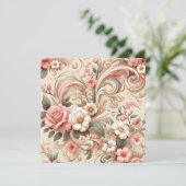 Roos Tuin Scrollwork Kaart (Staand voorkant)