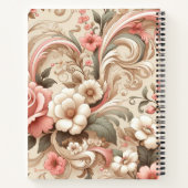  Roos Tuin Scrollwork Notitieboek (Achterkant)