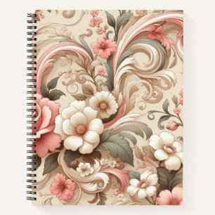 Roos Tuin Scrollwork Notitieboek