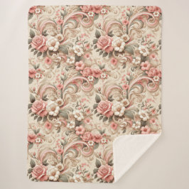  Roos Tuin Scrollwork Sherpa Deken