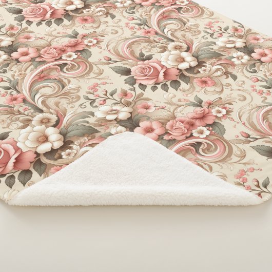 Roos Tuin Scrollwork Sherpa Deken (3/4)