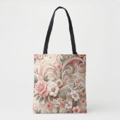 Roos Tuin Scrollwork Tote Bag (Voorkant)