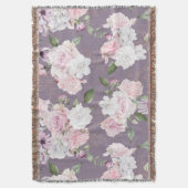 roos tuin sierlijke bloemenmauve deken (Voorkant Verticaal)
