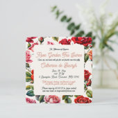  Roos Tuin Tea Party Uitnodiging (Staand voorkant)