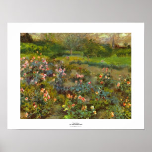 Roos Tuin van Renoir, prachtige impressionistische Poster