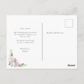 Roos Tuinbloem Bridesmaid Uitnodiging Briefkaart (Achterkant)