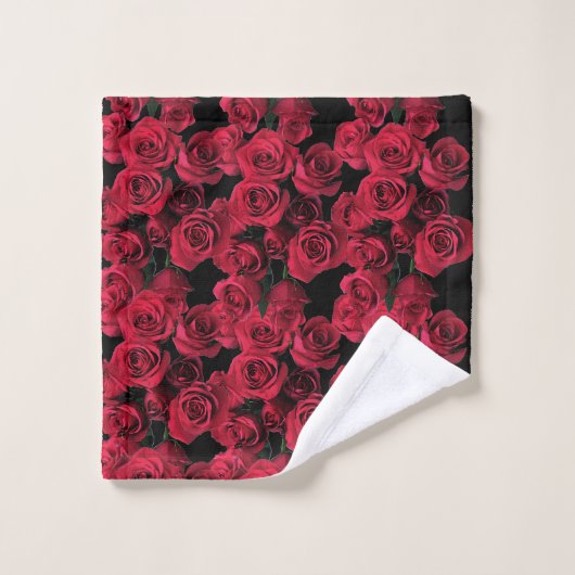 Roos Tuinbloemen Rood handdoekje Bad Handdoek (Wasdoekje)