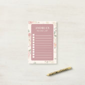 Roos tuinbouillon Post-it® Notes (Op bureau)