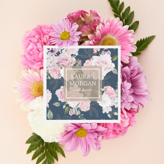 roos tuinelegant floreel vierkant visitekaartje