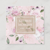 roos tuinelegant floreel vierkant visitekaartje (Voorkant)